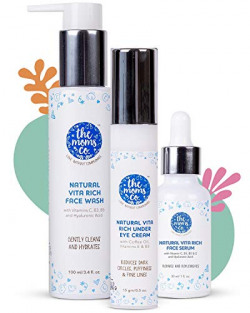 The Moms Co Natural Vita Rich Night Repair Combo with Vita Rich Face Wash, Face Serum & Under Eye Cream