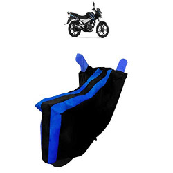 AutokraftZ Blue & Black Bike body cover polyester fabric_12