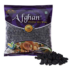 Ayoub Khan's Afghan Imported Afghani Black Raisins / Kishmish - 250 Gram (with Seeds, 500 Gram Pack of 2)