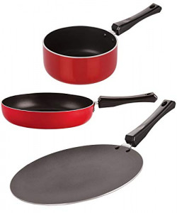 Nirlon Non-Stick Gas Compatible Aluminium Cookware Utencil Gift Item Set with Bakelite Handle
