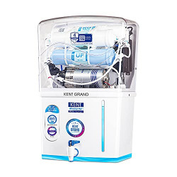 KENT Grand RO Water Purifier | RO + UV LED + UF + TDS Control | ISI Marked | 8L Tank | 20 LPH Flow | White
