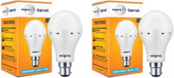 WIPRO 12 W Standard B22 Inverter Bulb (White) - Pack of 2 Bulb Emergency Light(White)
