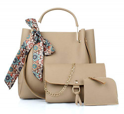 Mammon Women's Handbags Combo (set of 3) (Beige)