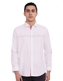 Van Heusen Men's Striped Slim fit Casual Shirt (VSSFWSLHX61863_White 42)