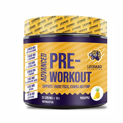 LEOPARD NUTRITION Advanced Pre Workout | Sugar Free | Pro Formula 250 Gm (Pineapple)
