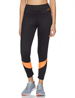 Fusefit Women's Tights (FFA-WB002-01_Black/ Peach_Medium) Slim