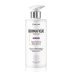 Dermafique Night Replenish Body Serum with Shea Butter  300ml, Body Lotion for All Skin Type, with Glycerine, 30x Vitamin E Benefits & Night Regeneration, Moisturizer for Body | Dermatologist Tested
