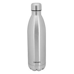 Simparte Thermosteel Cola Style Bottle with Twist Lid for 24 Hours Hot or Cold, 1L, Silver
