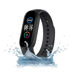 Smart Band M4, M5  Fitness Band, 1.1-inch Color Display, USB Charging, Activity Tracker, Mens and Womens Health Tracking, (Black)