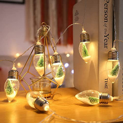 Quace Christmas Snow Bulb String Lights with 10 LED Fairy Bulb Lights Christmas Tree Decorations