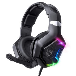 Feiying Gaming Wired Over Ear Headphones With Microphone 7.1 Stereo Surround Sound Compatible With Ps4, Ps5, Pc Laptop With Led Rgb Light, Noise Canceling Mic (Black)