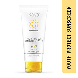 Kaya Youth Protect Sunscreen SPF 50 PA++++ | Niacinamide, Polyglutamic Acid | Dermatologist-Developed | 22 Years Expertise | Anti-Aging, Hydrating, Broad Spectrum Protection | 50ml
