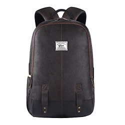 Gear Classic 20L Small Faux Leather Water Resistant Anti Theft Laptop Backpack/Office Backpack for Men/Women - Brown