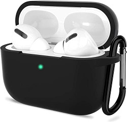 Sounce Compatible with AirPods Pro Case, Protective Silicone Cover Compatible with AirPods Pro(Black)