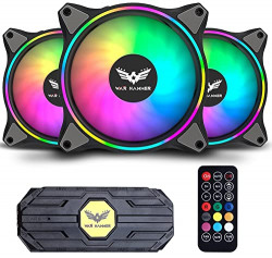 WAR HAMMER Kratos 1500 RPM 120 KIT ARGB Case Fan Pack of 3 ARGB Fans with ARGB Control Box (Pack of 3)