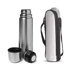 Mumma's Life- Thermosteel Vacuum Flask , 1000 ml,18/8 Stainless Steel 1000 ml Flask (Pack of 1, Steel/Chrome, Steel)