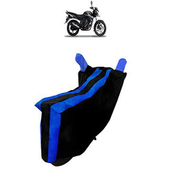 Shoolin Bike Cover for Hero Splendor Plus (Black and Blue)