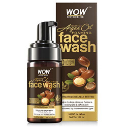 WOW Skin Science Moroccan Argan Oil Foaming Face Wash - contains Argan Oil & Aloe Extracts - for Dry to Normal Skin - No Parabens, Sulphate, Silicones & Synthetic Color - 100mL