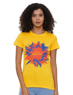Seven by M.S.Dhoni Men's Solid Relaxed T-Shirt (CSKAW21-1006-1_Yellow S)