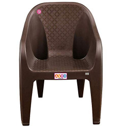 AVRO FURNITURE, 9100 Plastic Chair, Brown Color, Matt and Gloss Pattern, Single Chair for Home, Living Room, Bearing Capacity Upto 200 Kg, Strong and Sturdy Structure, 1 Year Guarantee