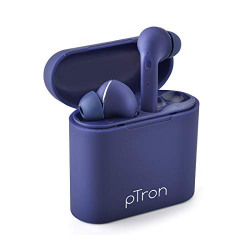 (Renewed) pTron Bassbuds Lite in-Ear True Wireless Bluetooth Headphones (TWS) with Mic - (Blue)