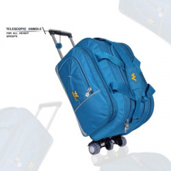 Wincey (Expandable) 60 L Strolley Duffel Bag - LIGHT BLUE 22 INCH MEDIUM CHECK - IN LUGGAGE TRAVEL BAGS HIGH QUALITY SUPER PREMIUM TRAVEL DUFFEL BAGS UNISEX - Multicolor - Large Capacity Duffel With Wheels (Strolley)