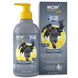 WOW Skin Science Kids Body Lotion - SPF 15 - Caped Crusader Batman Edition - No Parabens, Color, Mineral Oil, Silicones & PEG - 300mL