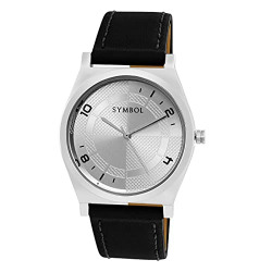Amazon Brand - Symbol Women Faux Leather Spring-Summer'21 Analog White Dial Watch-Az-Syw-Ss21A-07D, Band Color-Black