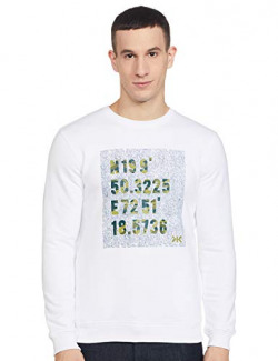 KILLER FASH Mens Sweat Shirt Regular Cotton Lightweight Jacket (KTB-22-WPK_White_XXL)