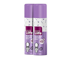 Super Liife Toilet Seat Sanitizer spray (100ml) - Lavender | Kills 99.9% Germs and Travel Friendly (Pack of 2)