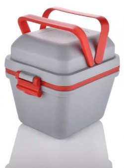 DDecora Products Dieting Airtight Lunch Box Set | 3 Compartment Tiffin with Handle & Push Lock | Plastic Tiffin Box for Travelling, School Kids & Office Exclusive (Grey)