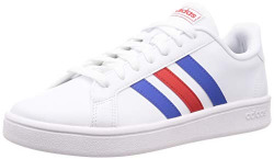 Adidas Men Grand Court Base FTWWHT/Blue/ACTRED Tennis S(January 2025 Amazon Today Sale Offer