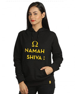 Campus Sutra Women Printed Hoodie(CS_H_W_OM_BL_S) Black