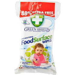 Greenshield Food Surface wipes 70 large 40% extra free