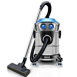 INALSA Vacuum Cleaner Commercial/ Industrial Wet and Dry Ultra WD21 -1600W with 3 in 1 Multifunction Wet/Dry/Blowing|Hepa Filteration & 21KPA Powerful Suction,(Black/Blue)