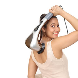 JSB HF143 Cervical Neck Body Massager Handheld Electric Machine for Back Leg Foot Pain Relief with Powerful Vibration (Double Head)