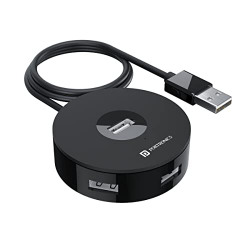 Portronics Mport 4B Multiport USB Hub with 4 USB Port + 1 Type C Port with 1Mtr Cable Length Compatible for Laptop, Pendrive, Mouse, Keyboards, Mobile, Tablet ( Black )