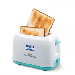 Kent 16105 Crisp Pop Up Toaster 750 Watts | 2 Slice Automatic Pop Up Electric Toaster | 6 Heating Modes | Auto Shut Off | Removable Bread Crumbs Tray | White