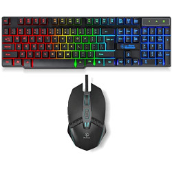 RPM Euro Games USB Gaming Keyboard and Mouse Set | 104 Keys with RGB Backlit - Keyboard | Laser Carved Keycaps | Adjustable DPI Upto 3200 | 7 Color RGB - Mouse | 6 Buttons, Black