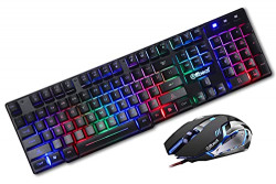 Offbeat - Slayer RGB Backlit Mechanical Feel Like Wired Gaming Keyboard 19 Anti Ghost Keys and 3200 DPI Gaming Mouse Combo, for Computer, Laptop, PC