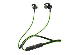 QOR9 Y2 Trender Wireless Neckband Bluetooth Earphones with Dynamic Bass,in-Ear Headphones Works with Voice Assistant, Bluetooth 5.0 (Black+Green)