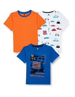 Cloth Theory Boy's Regular Fit T-Shirts (Pack of 3) (CTKR 011_Multi 6 7-8 Years)