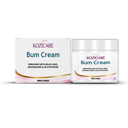 Kozicare Bum Cream with 0.01% Glutathione, 1% Niacinamide & 0.01% Kojic Acid - 50 GM