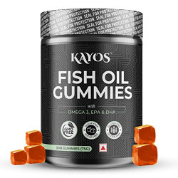 KAYOS Fish Oil Gummies  Omega3 Fatty Acid EPA + DHA Supplement  Wellness Omega 3 Gummies for Kids & Adults  Orange Flavored, Non-GMO, Gluten-Free  for Women & Men  30 Gummies