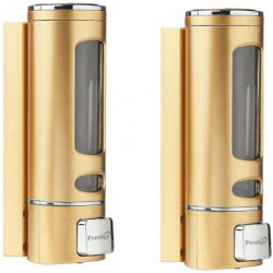 Prestige Liquid Soap Dispenser with Lock Key for Sink Bathroom Pack Of 2 400 ml Shampoo, Liquid, Conditioner Dispenser(Gold)
