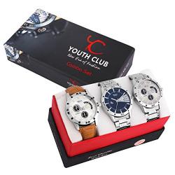 YOUTH CLUB Casual Analog Boy's Watch (Silver Dial Silver Colored Strap)