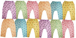 KIFAYATI BAZAR Unisex Kid's Cotton Regular fit Pants (Multicolour, 3-6 Months) - Pack of 12
