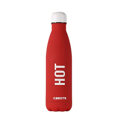 Carote Insulated Water Bottle Double-Wall Thermos Vacuum Flask Stainless Steel Hot & Cold Bottle, 500ml, Red