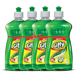 Giffy Green Lime & Active Salt Concentrated Dish Wash Gel, 500ml (Pack of 2)
