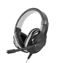 Portronics Genesis Wired Over The Ear Headphone with Adjustable Mic, 3.5mm Audio Jack, 1.8M Nylon Braided Cable for Gaming(Grey)